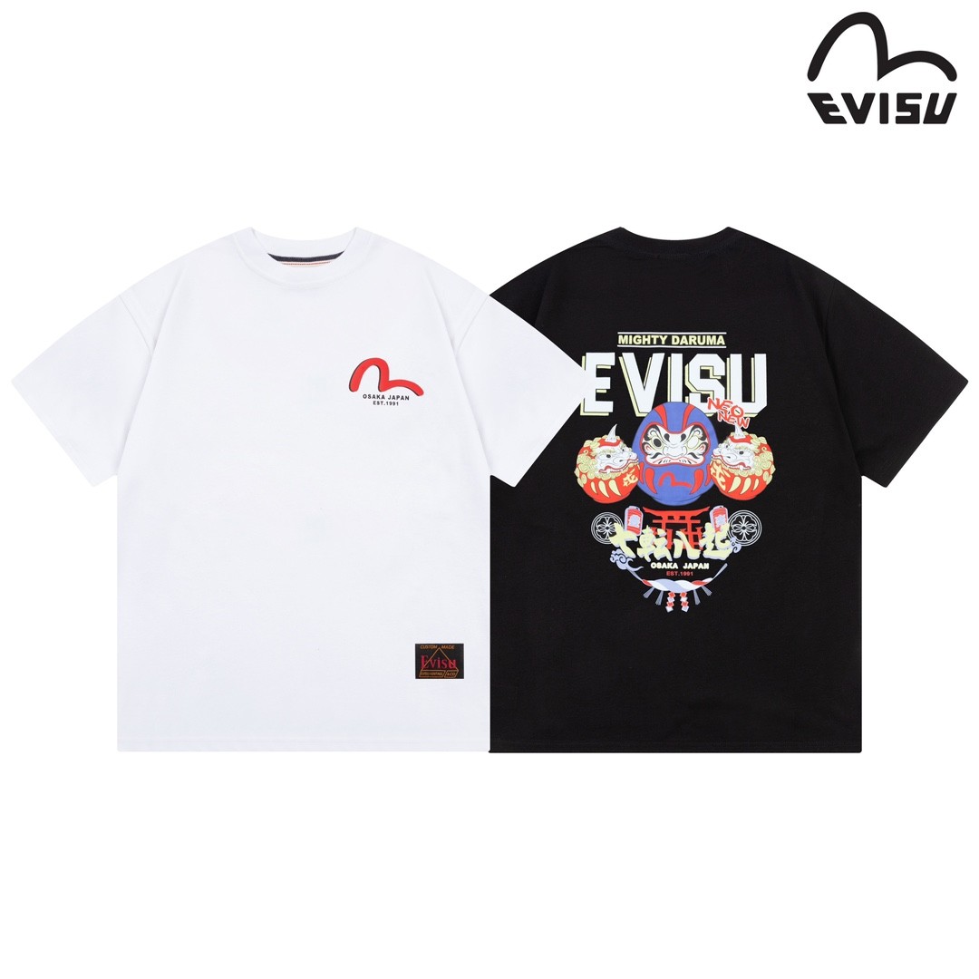 2024 EVISU Men's and women's short-sleeved T-shirts for couples