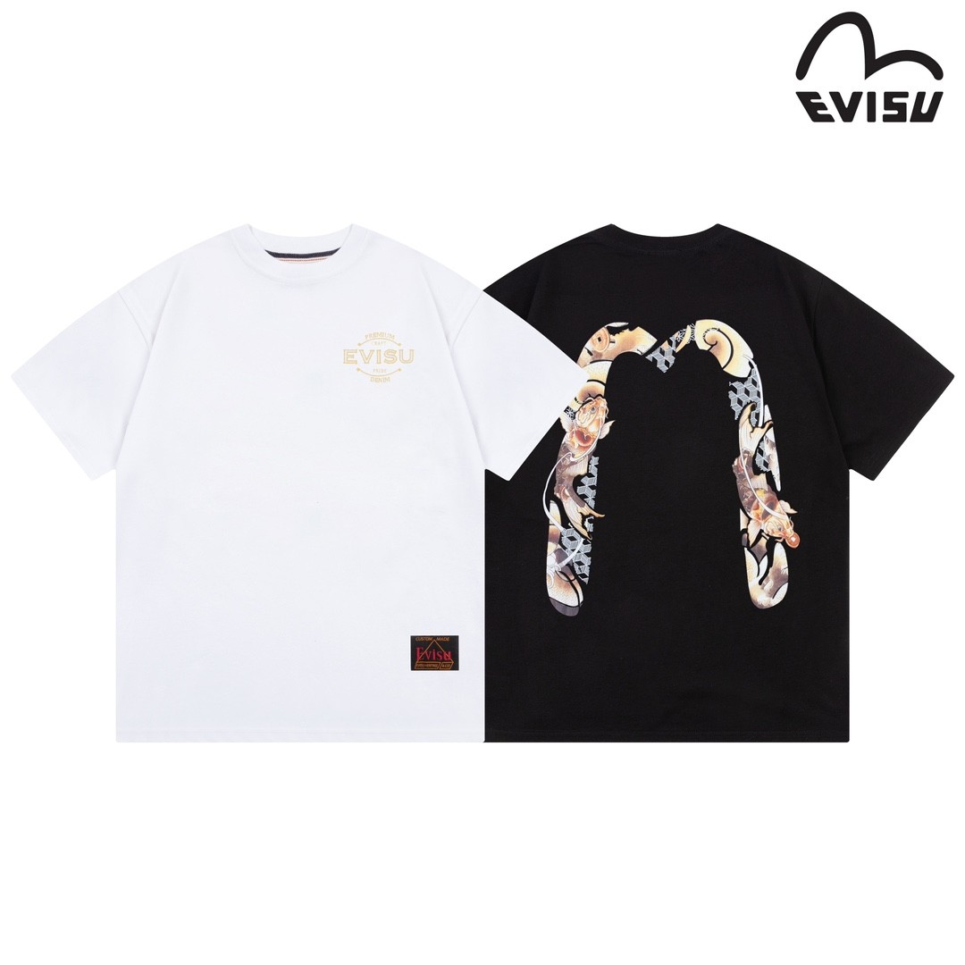 2024 EVISU Men's and women's short-sleeved T-shirts for couples