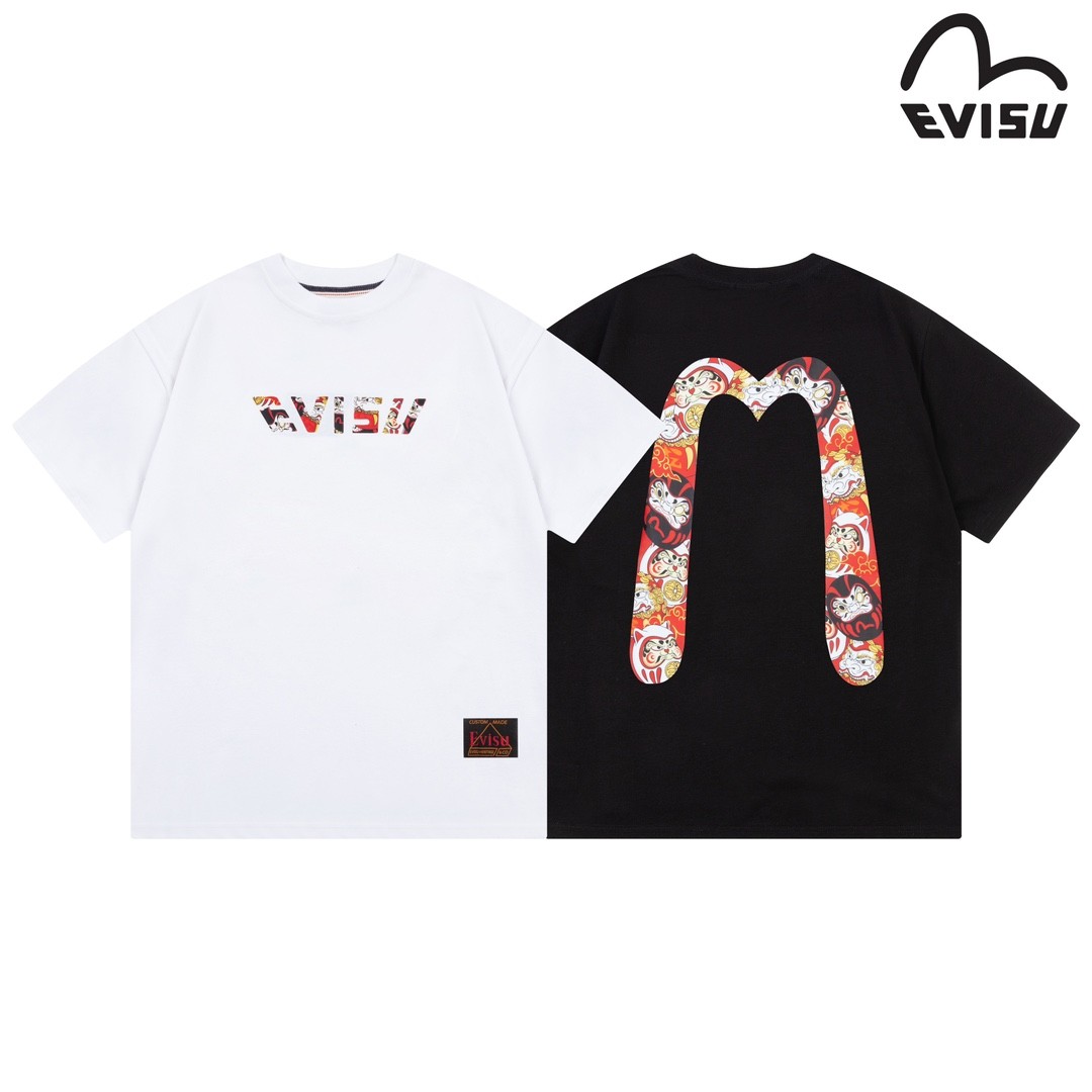 2024 EVISU Men's and women's short-sleeved T-shirts for couples