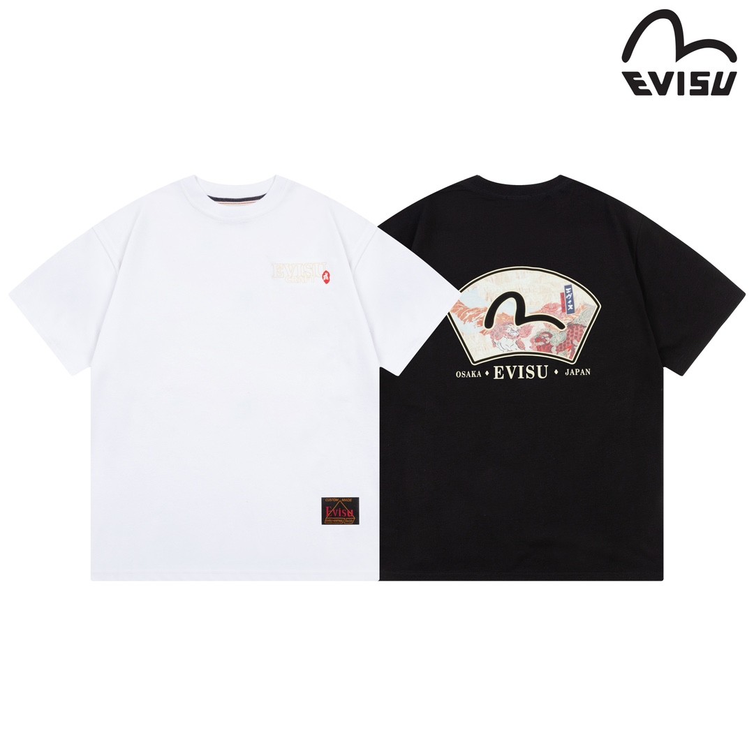 2024 EVISU Men's and women's short-sleeved T-shirts for couples
