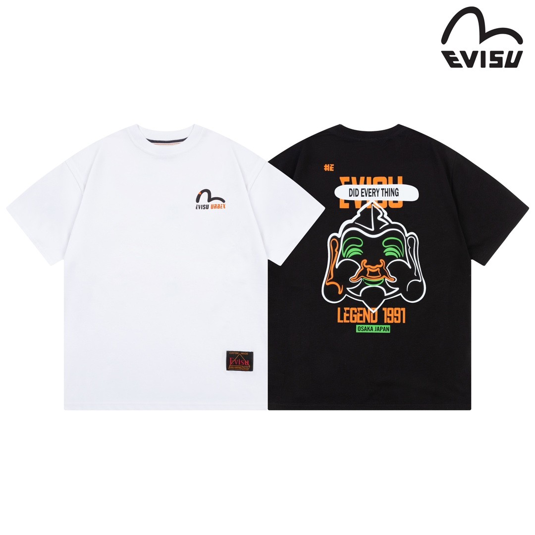 2024 EVISU Men's and women's short-sleeved T-shirts for couples