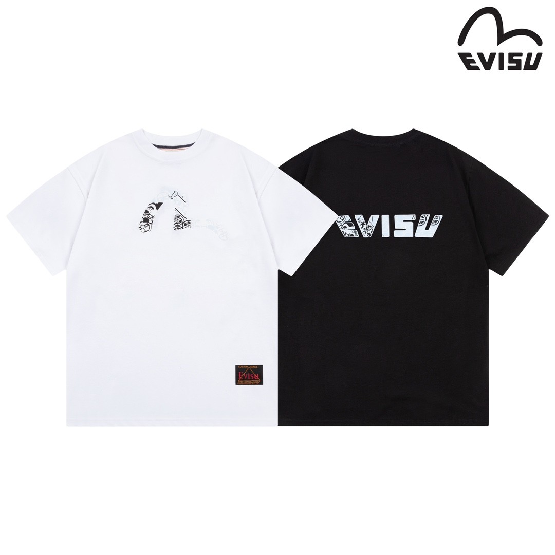2024 EVISU Men's and women's short-sleeved T-shirts for couples