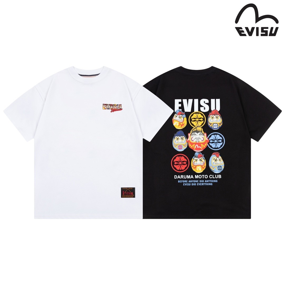 2024 EVISU Men's and women's short-sleeved T-shirts for couples