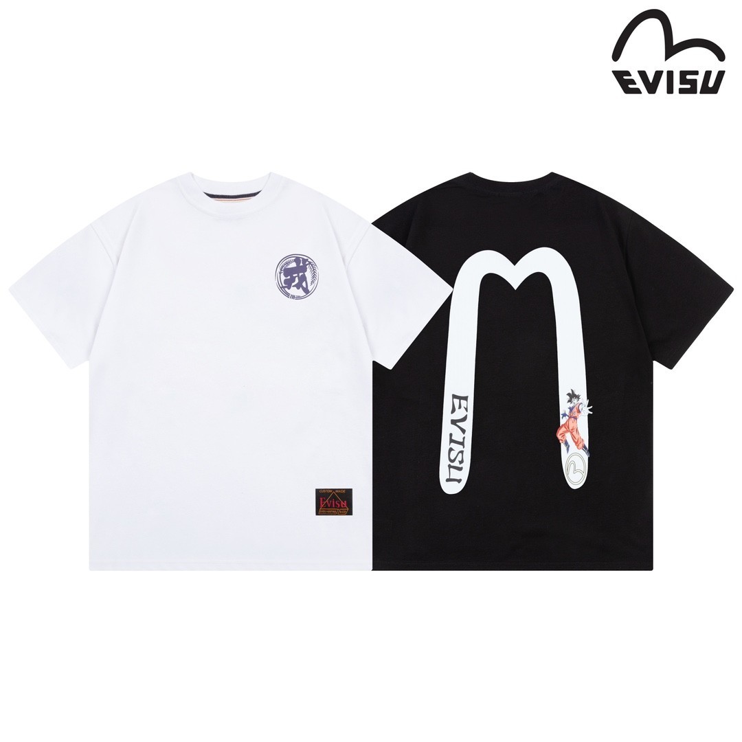 2024 EVISU Men's and women's short-sleeved T-shirts for couples