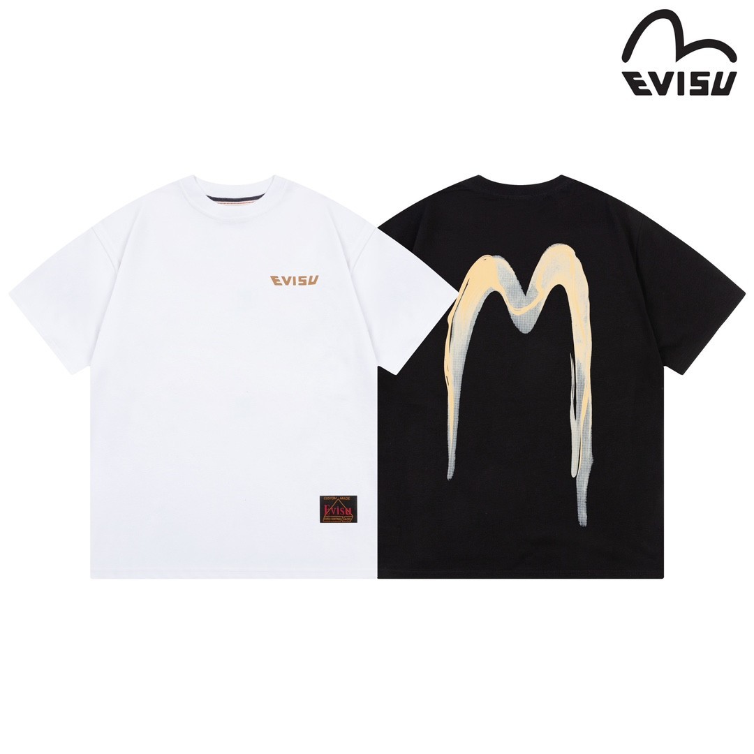 2024 EVISU Men's and women's short-sleeved T-shirts for couples