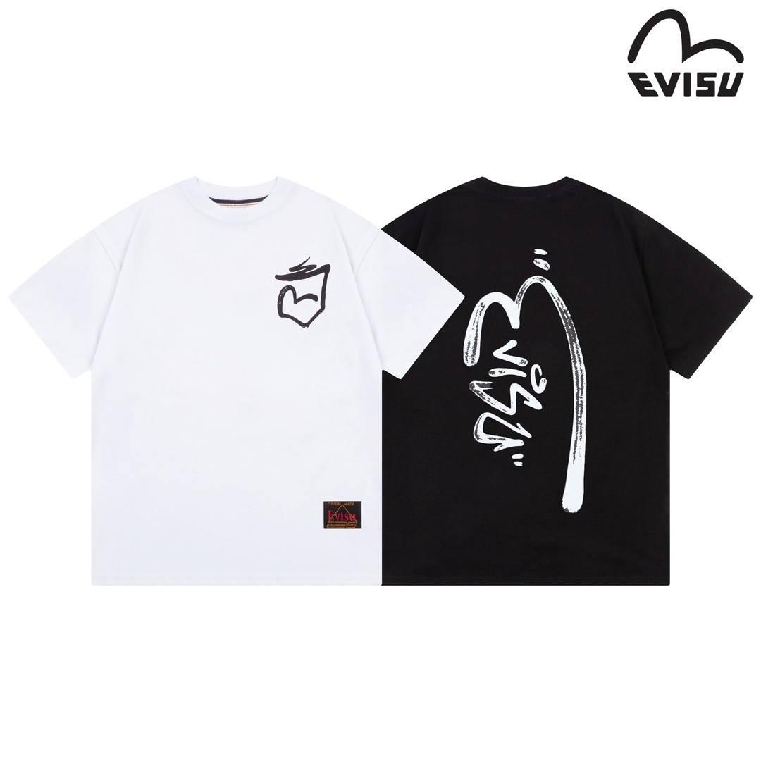 2024 EVISU Men's and women's short-sleeved T-shirts for couples