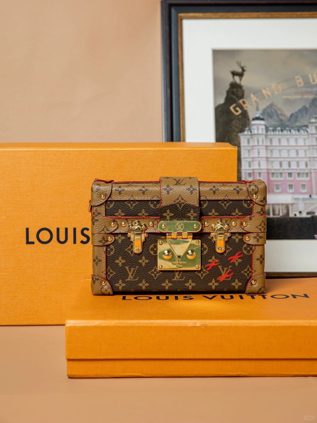 LV Petite Malle Bag In Monogram Reverse Canvas M45960