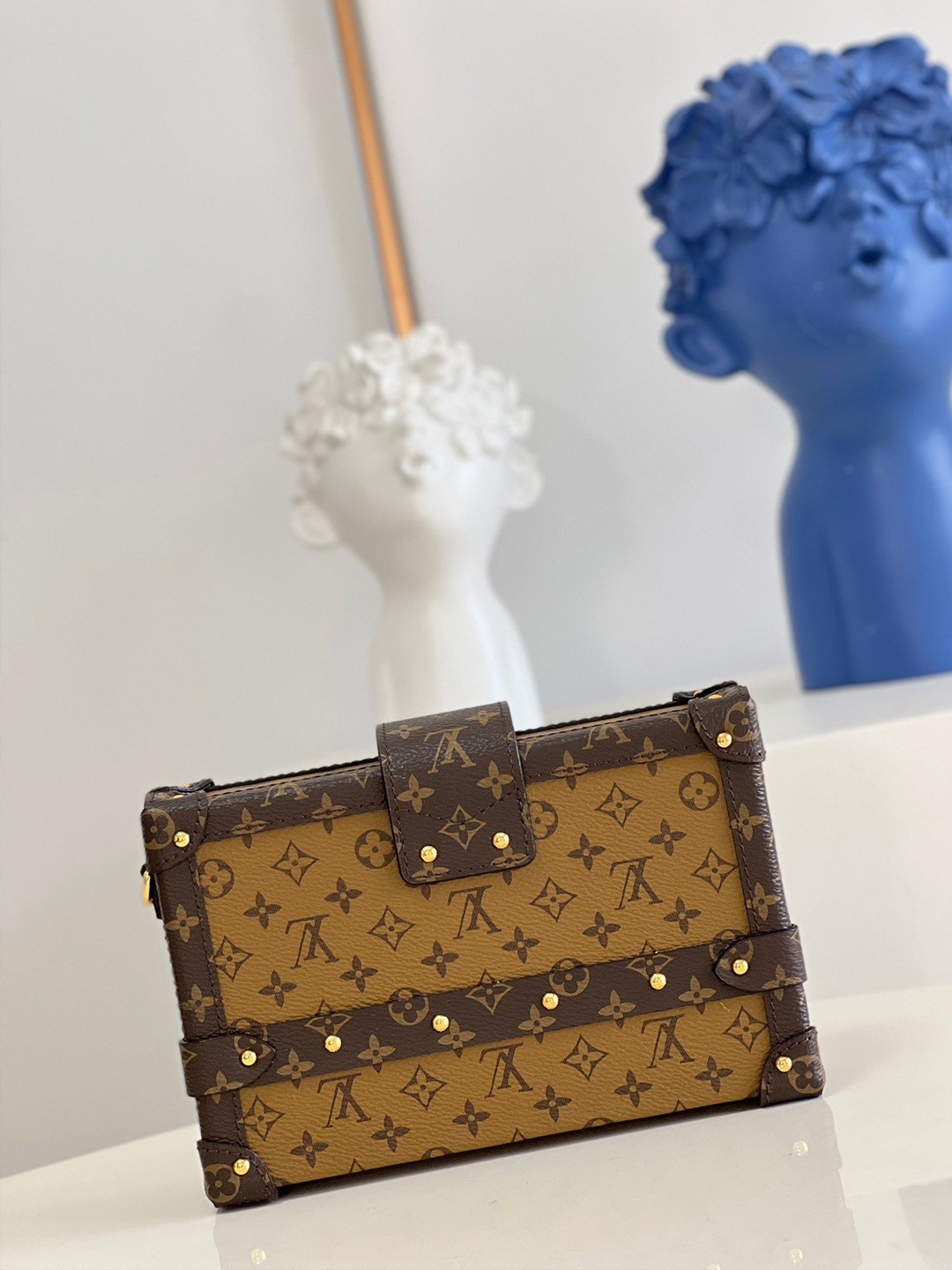 LV Petite Malle Bag In Monogram Reverse Canvas M45960