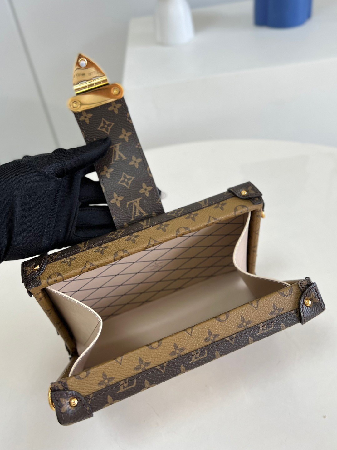 LV Petite Malle Bag In Monogram Reverse Canvas M45960