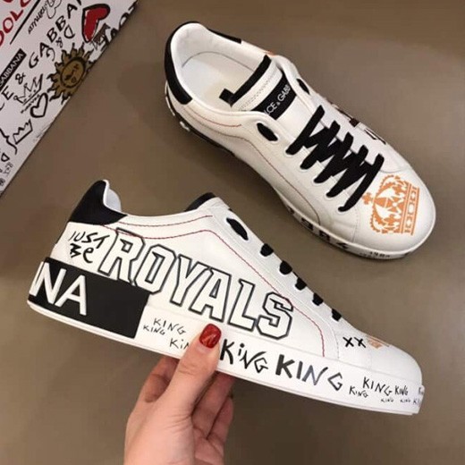 DOLCE & GABBANA PORTOFINO SNEAKERS IN PRINTED NAPPA CALFSKIN