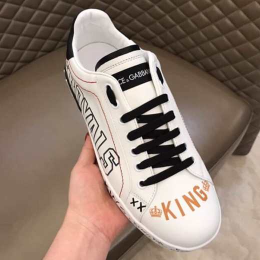 DOLCE & GABBANA PORTOFINO SNEAKERS IN PRINTED NAPPA CALFSKIN