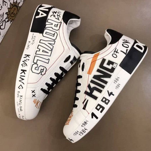 DOLCE & GABBANA PORTOFINO SNEAKERS IN PRINTED NAPPA CALFSKIN