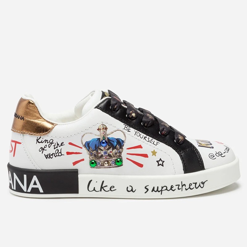 Dolce & Gabbana PORTOFINO crown print sneakers