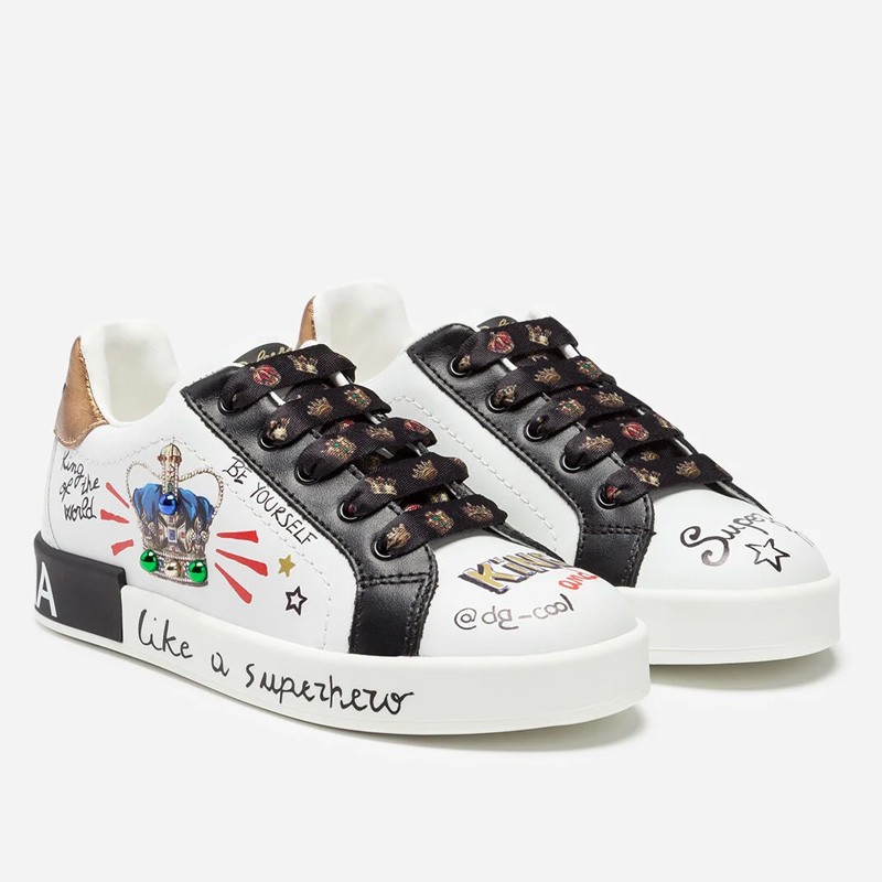 Dolce & Gabbana PORTOFINO crown print sneakers