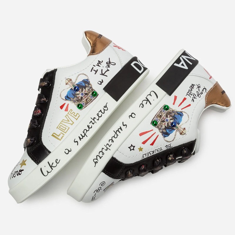 Dolce & Gabbana PORTOFINO crown print sneakers
