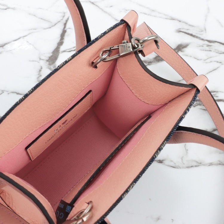 G*u*i ophidia flower & denim tote bag
