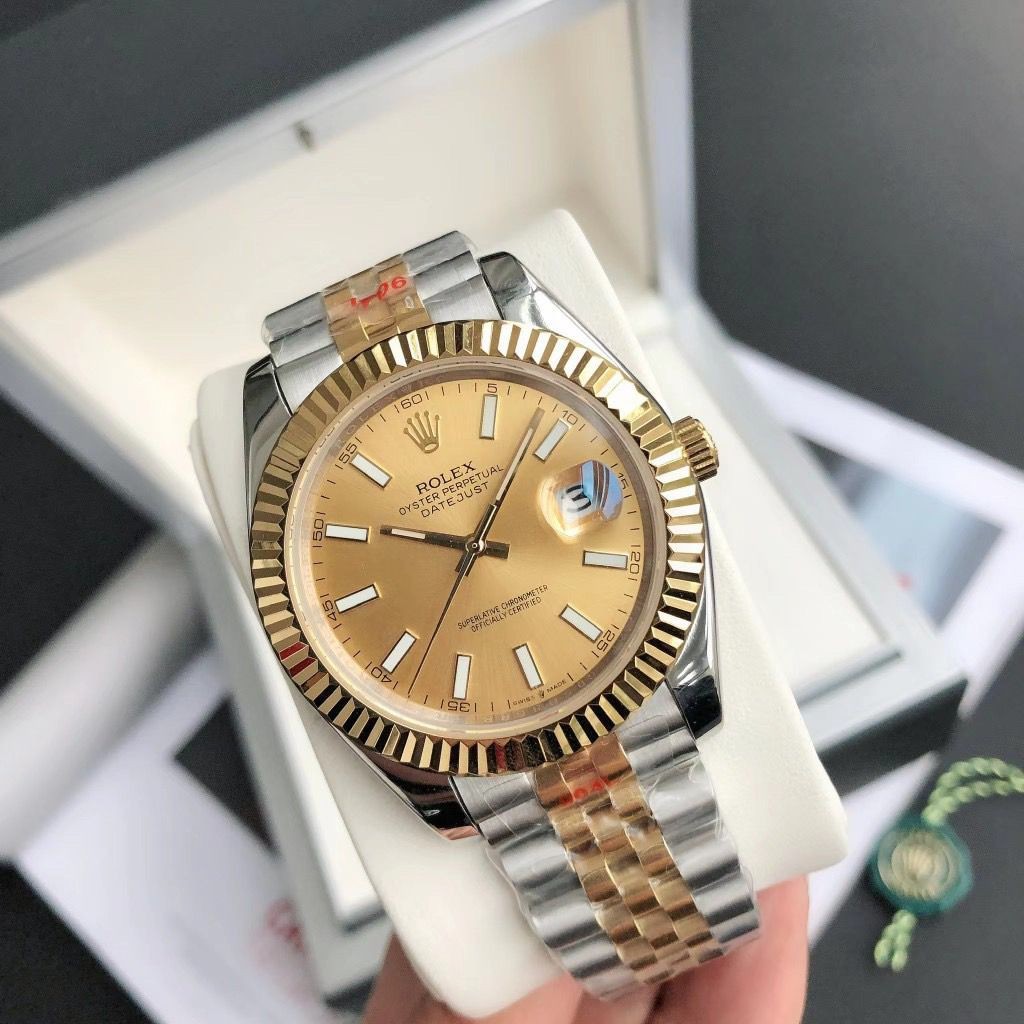 Rolex Gold & Steel Champagne Dial Watch