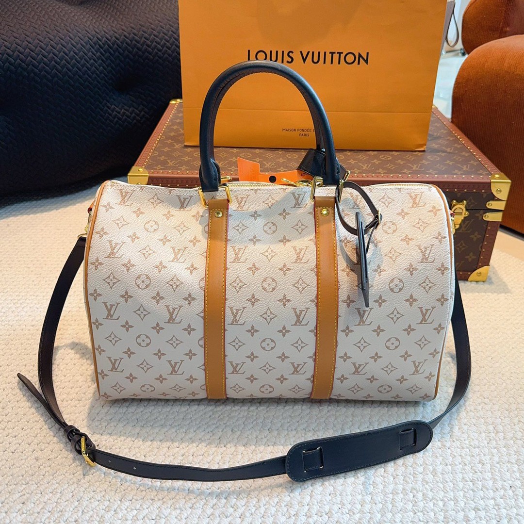 l**is V*t*n monogram dune keepall bandouliere 45 travel bag