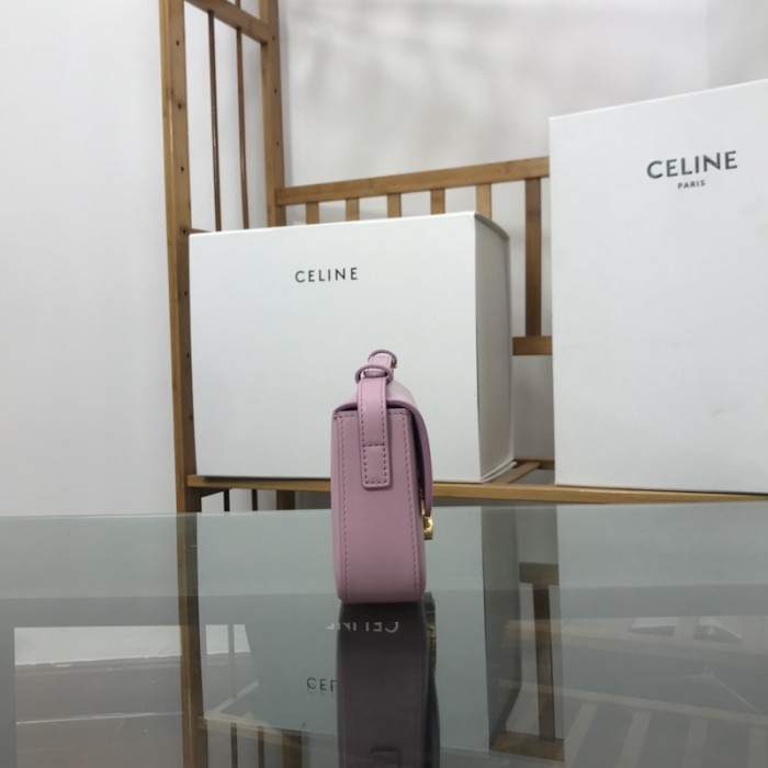 Ce**e shoulder bag triomphe in shiny calfskin pink
