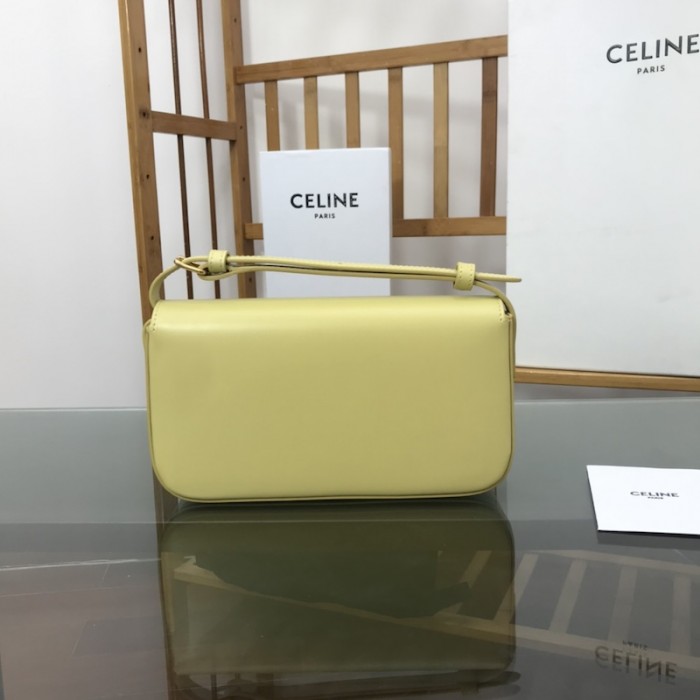Ce**e shoulder bag triomphe in shiny calfskin yellow
