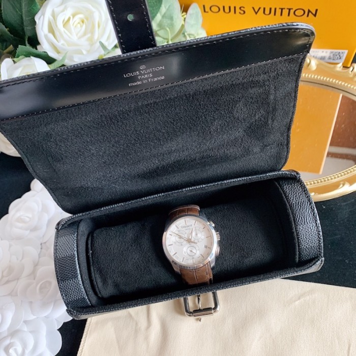 LV Damier Graphite Canvas 3 Watch Case N41137