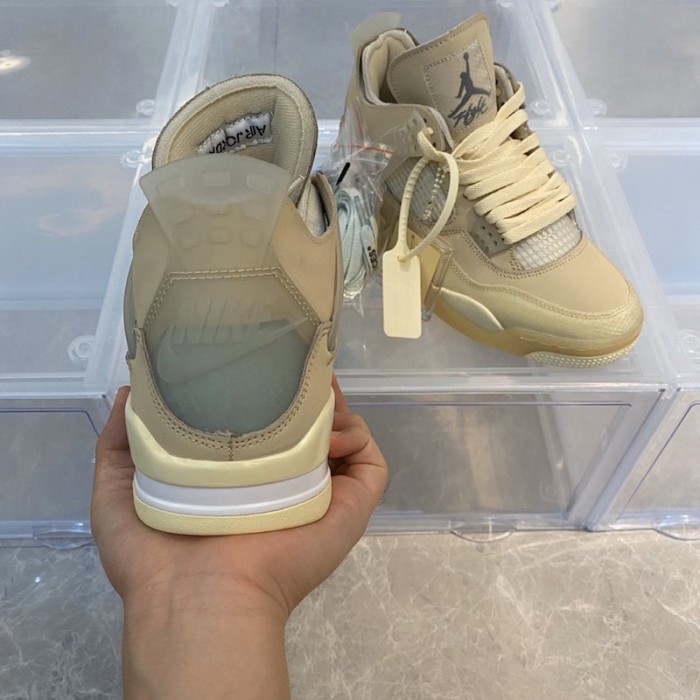 Of White x Air Jordan 4 WMNS Sail