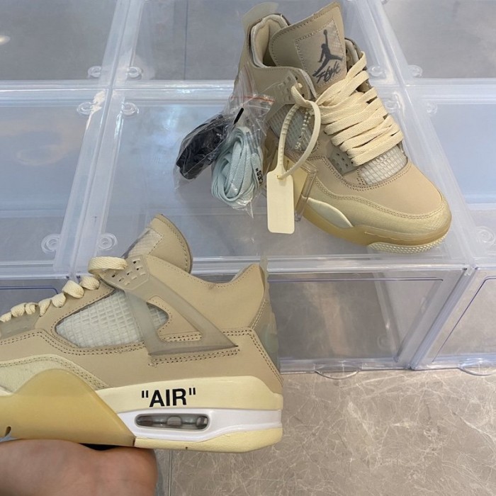 Of White x Air Jordan 4 WMNS Sail