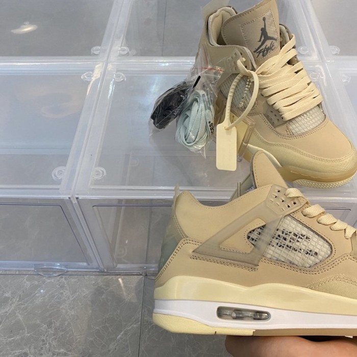 Of White x Air Jordan 4 WMNS Sail