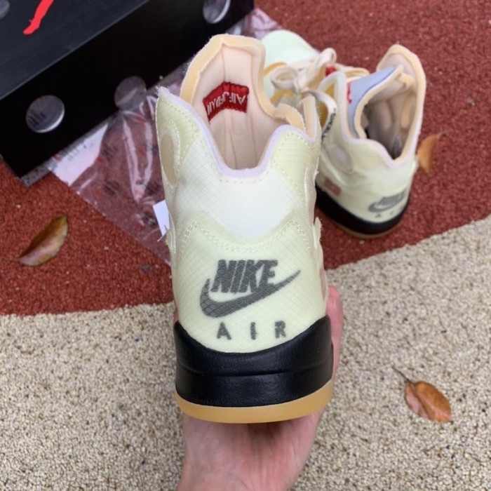 Of White x Air Jordan 5 Sail
