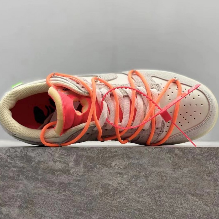 Of White x NIke SB Dunk Low White / Orange