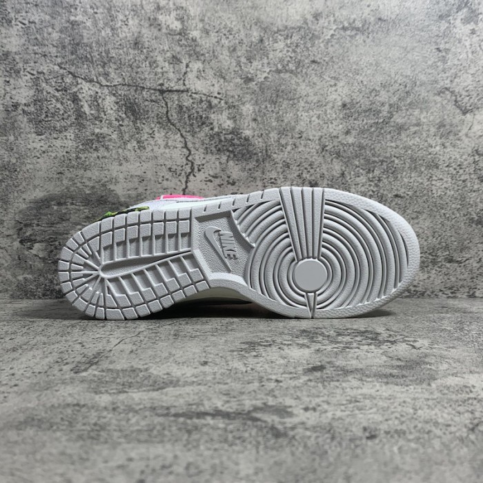 Of White x NIke SB Dunk Low White / Pink
