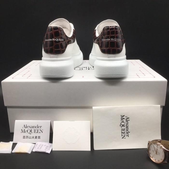 Alexander Mcqueen Oversized Sneaker Croc Skin Brown