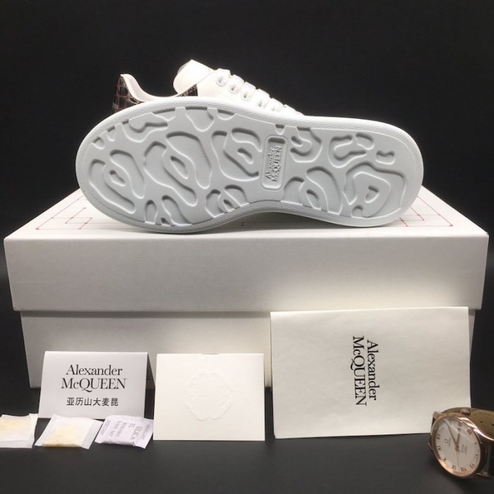 Alexander Mcqueen Oversized Sneaker Croc Skin Brown