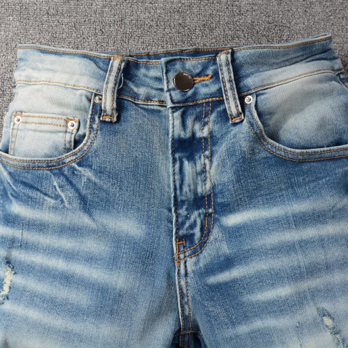 Amiri Bandana Flame Jean Clay Indigo Black