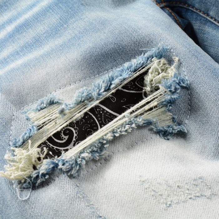 Amiri Bandana Flame Jean Clay Indigo Black
