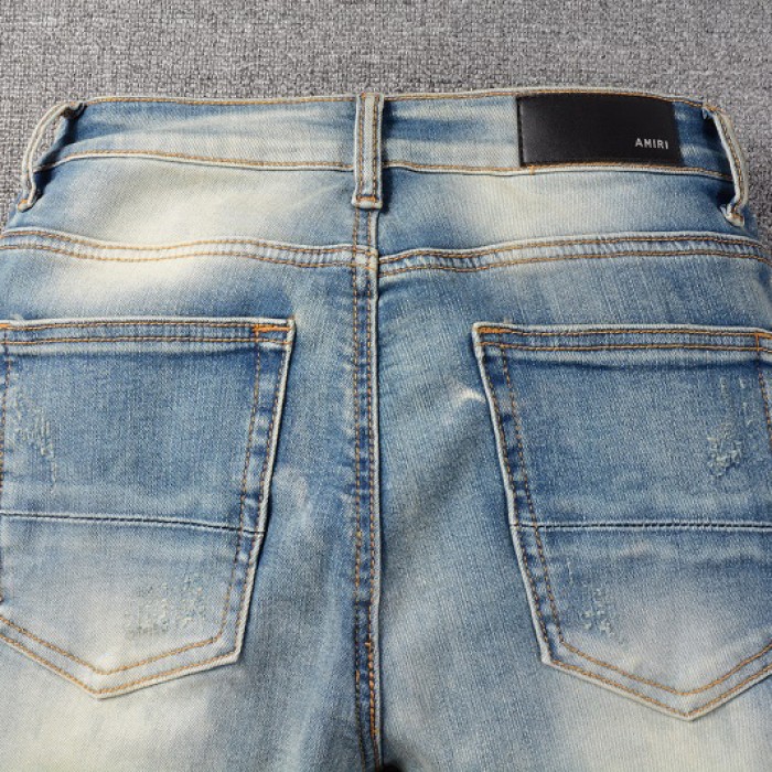 Amiri Bandana Flame Jean Clay Indigo Orange