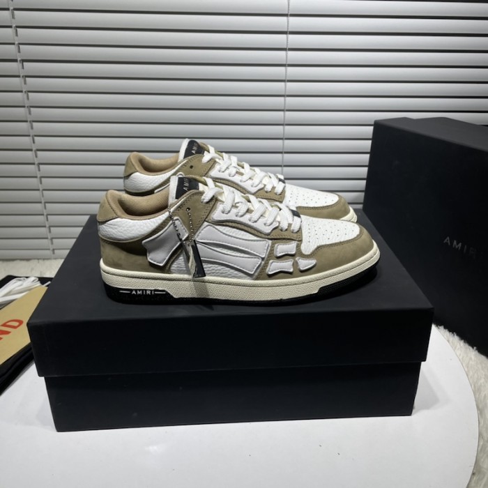 Amiri Color Block Low Top Sneakers Tan