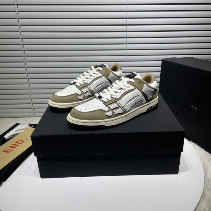 Amiri Color Block Low Top Sneakers Tan