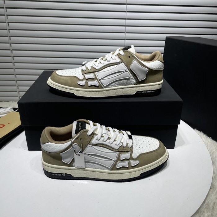 Amiri Color Block Low Top Sneakers Tan