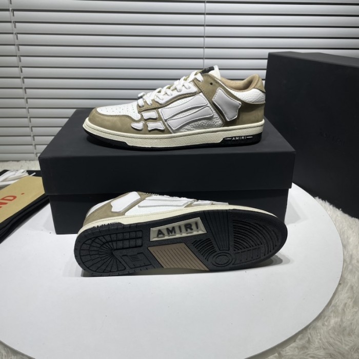 Amiri Color Block Low Top Sneakers Tan