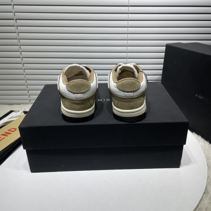 Amiri Color Block Low Top Sneakers Tan