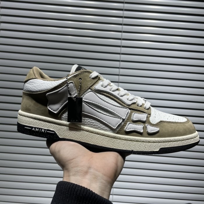 Amiri Color Block Low Top Sneakers Tan