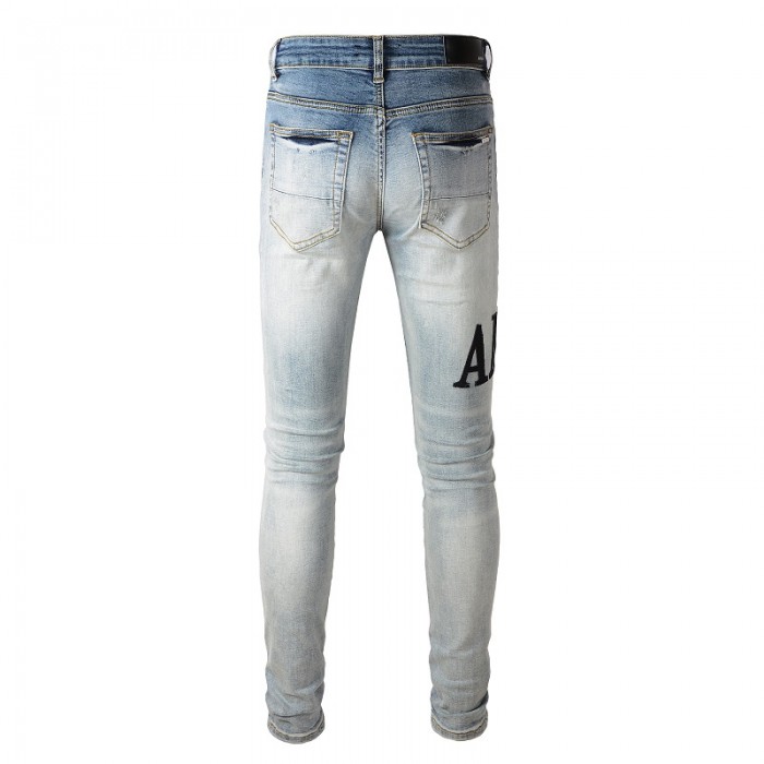Amiri Denim Applique Logo Jean Clay Indigo