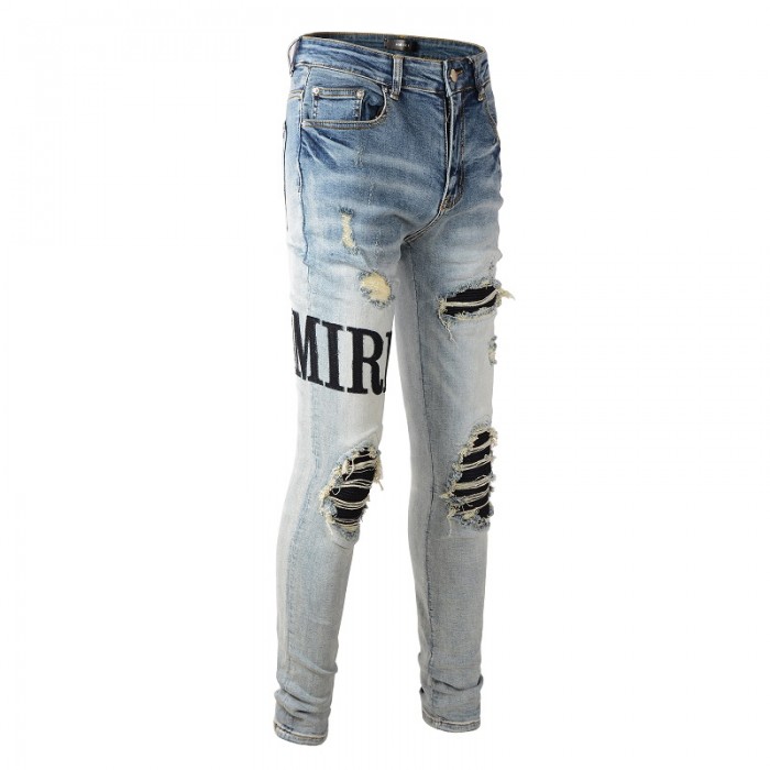 Amiri Denim Applique Logo Jean Clay Indigo