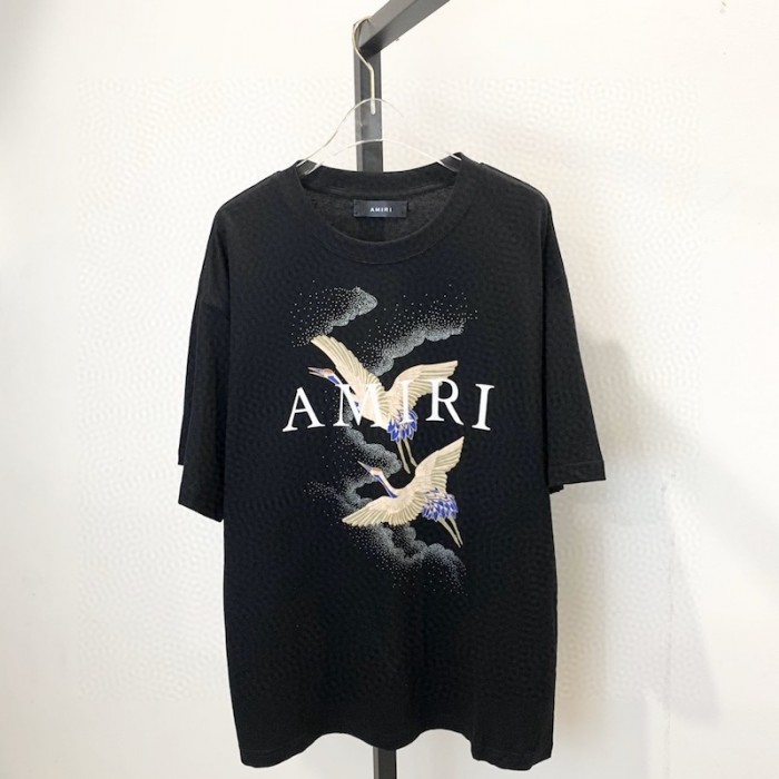 Amiri Men''s Cranes Print T shirt Black