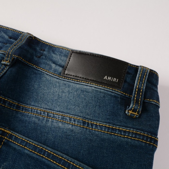 Amiri Old English Logo Jean Clay Blue