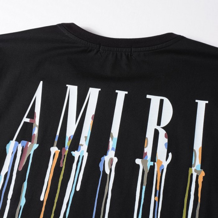 Amiri Black Paint Drip Core Logo T-Shirt