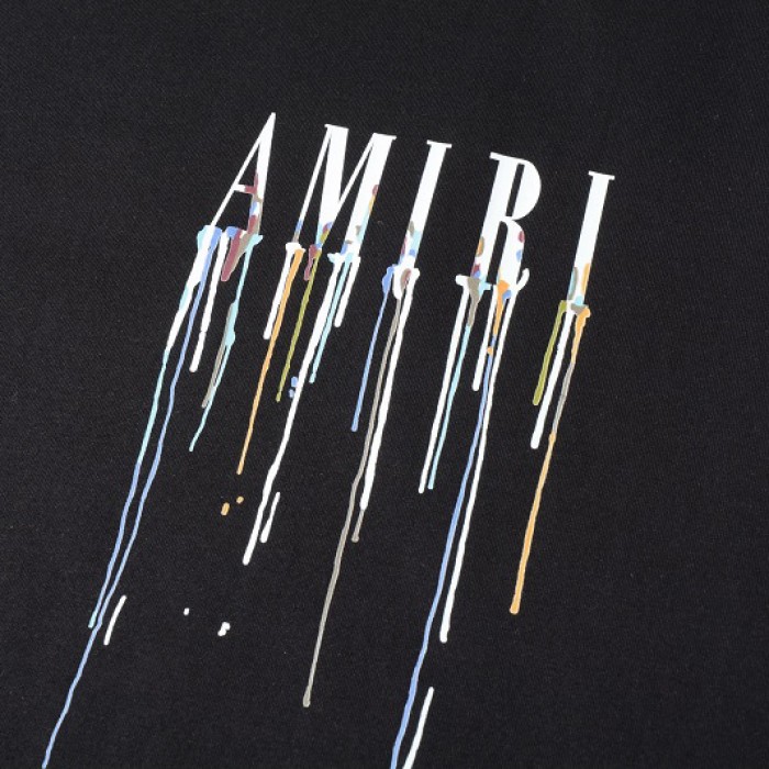 Amiri Black Paint Drip Core Logo T-Shirt