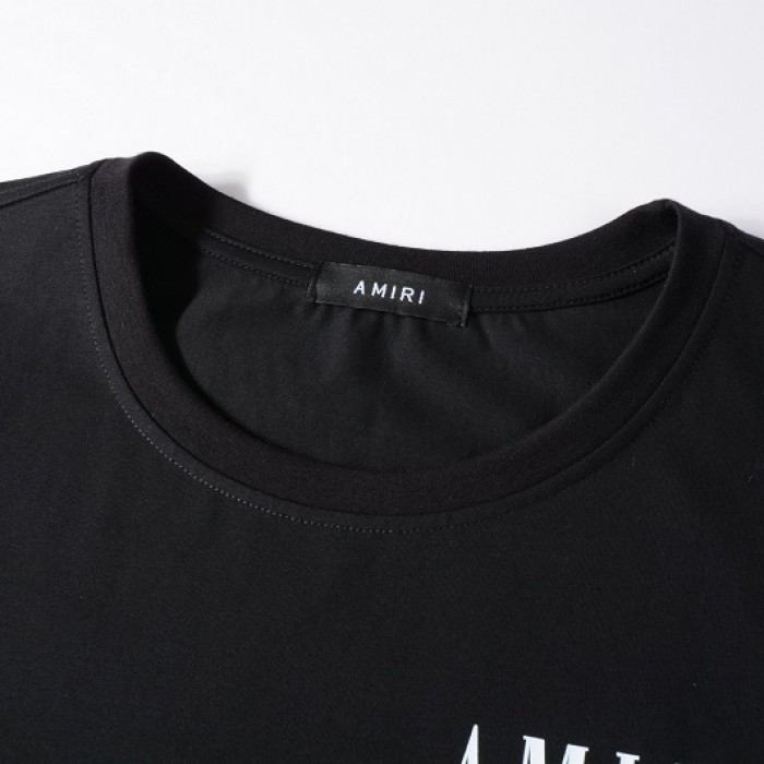 Amiri Black Paint Drip Core Logo T-Shirt
