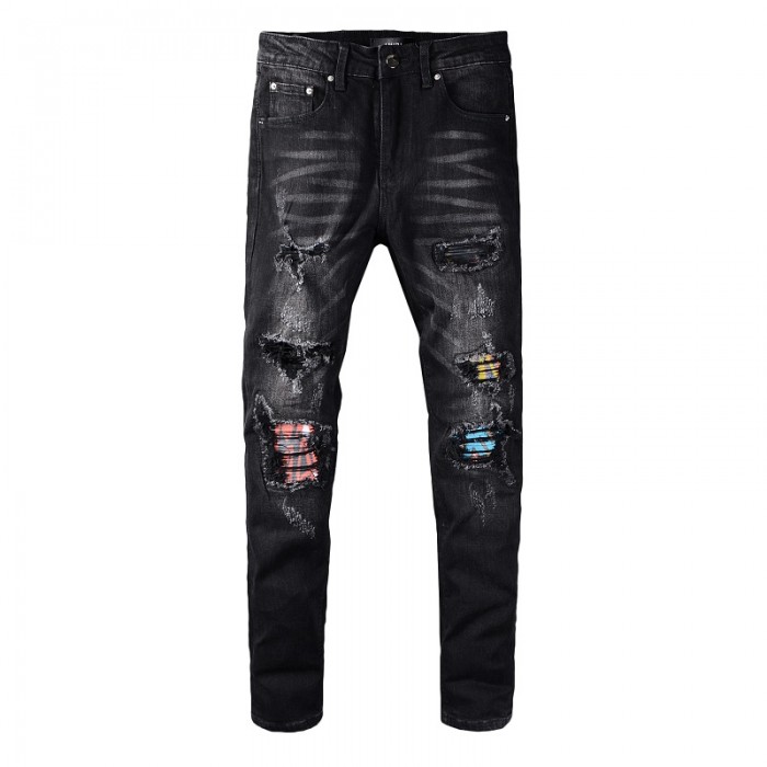 Amiri Pleated Watercolor Animation Jean Web Exclusive Aged Black